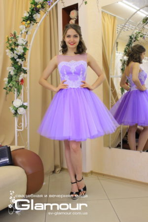 ВЕЧЕРНЕЕ КОРОТКОЕ ПЛАТЬЕ Fairy ПКк-58/4 СИНЬКО