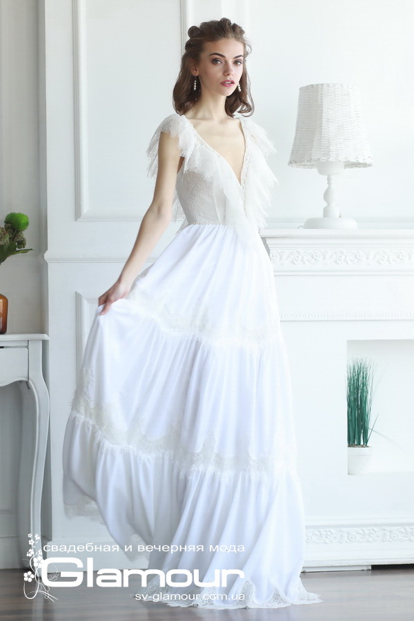 свадебное платье Boho chic в стиле Ампир